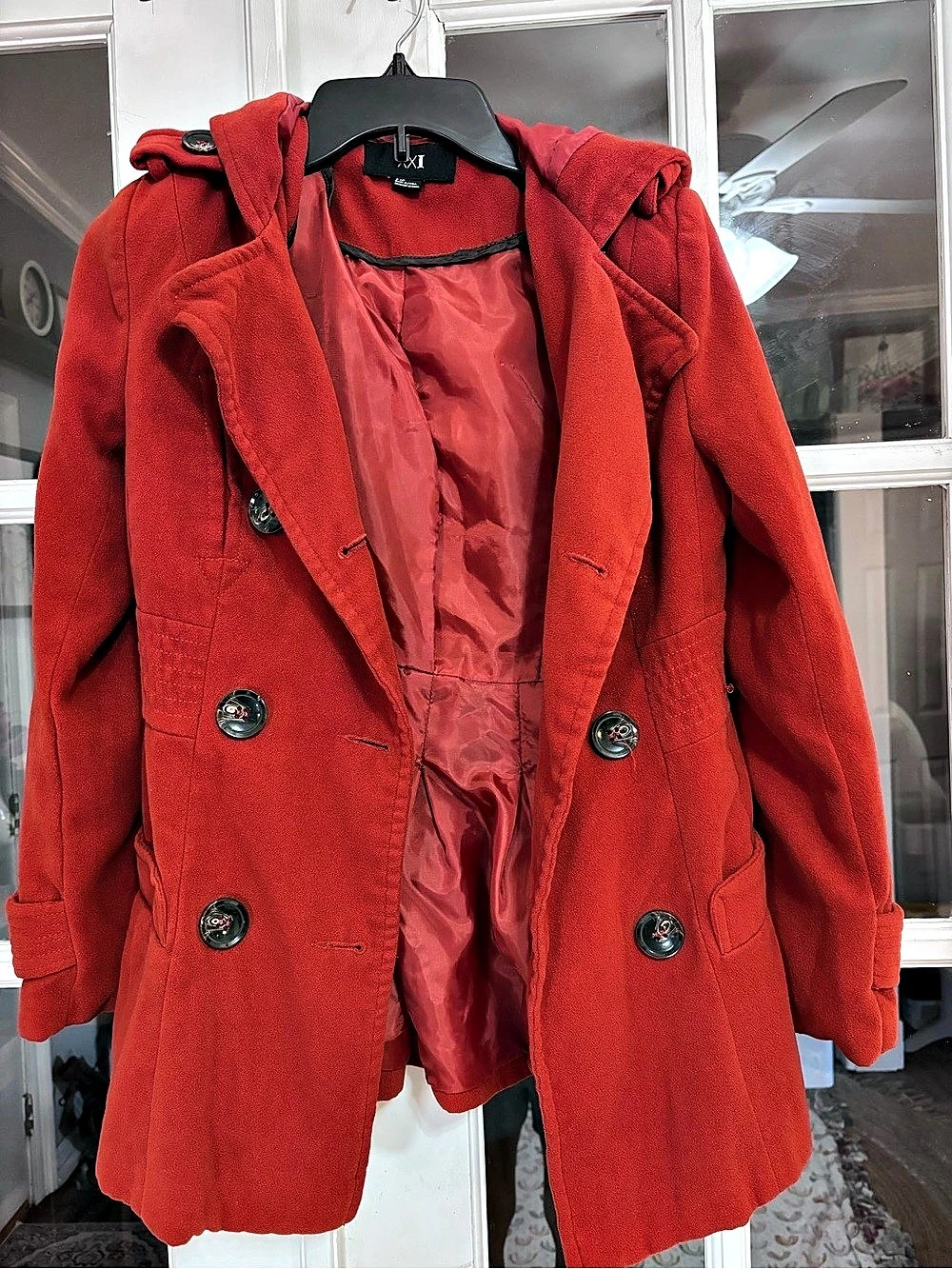XXI Women’s Burnt Orange Hooded Coat‎ Size Small Like New - Picture 2 of 8